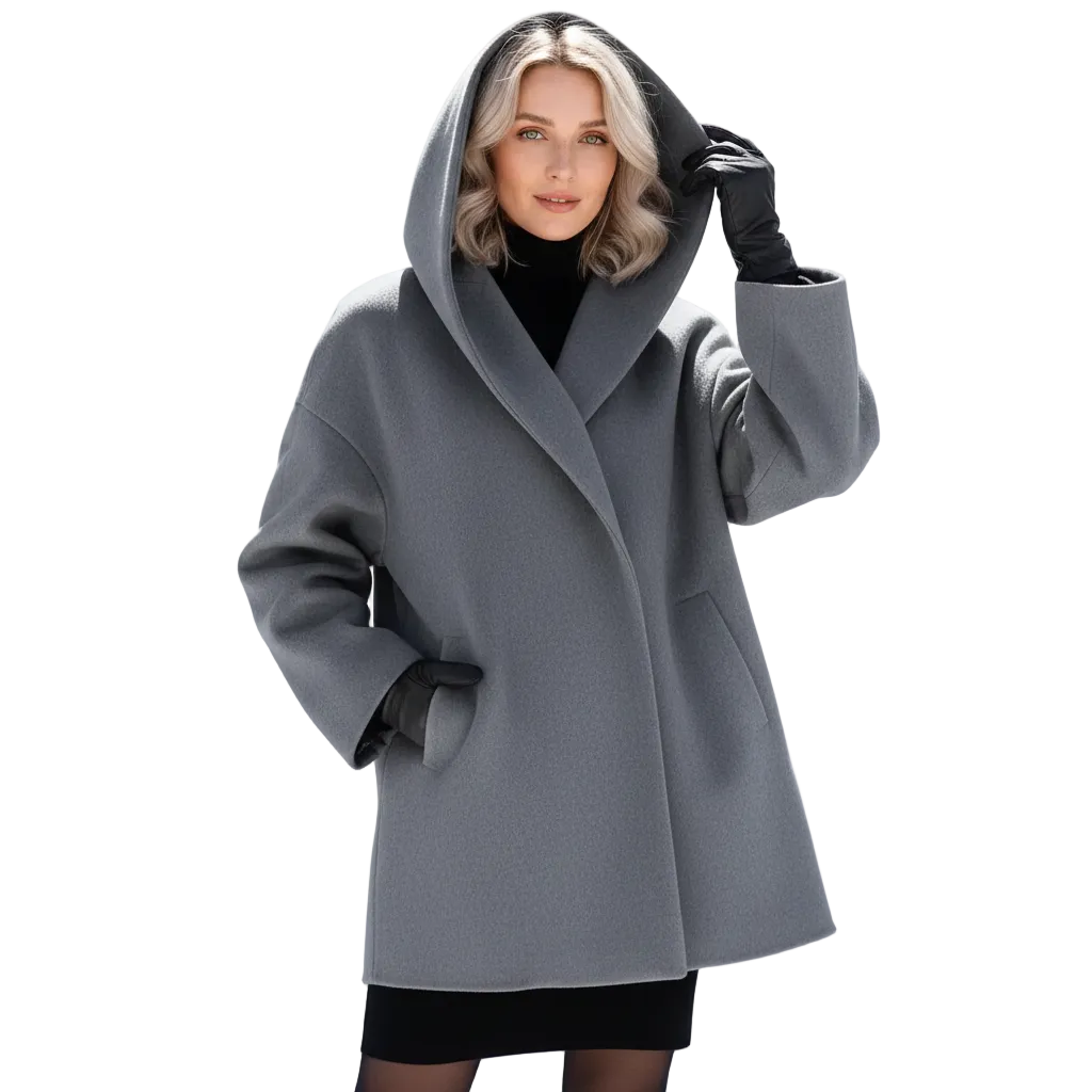 Vicky Oversized Coat for Women – Long Elegant Jacket with Wide Lapels & Fluid Cut