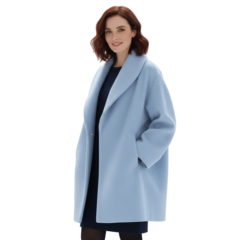 Vicky Oversized Coat for Women – Long Elegant Jacket with Wide Lapels & Fluid Cut