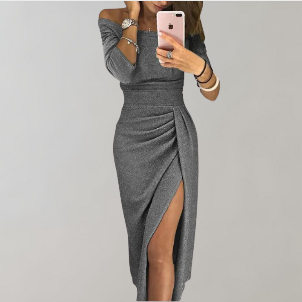 Vilja Sequined Dress for Women – Long Short Sleeve Dress with Shiny Details for Festive Occasions