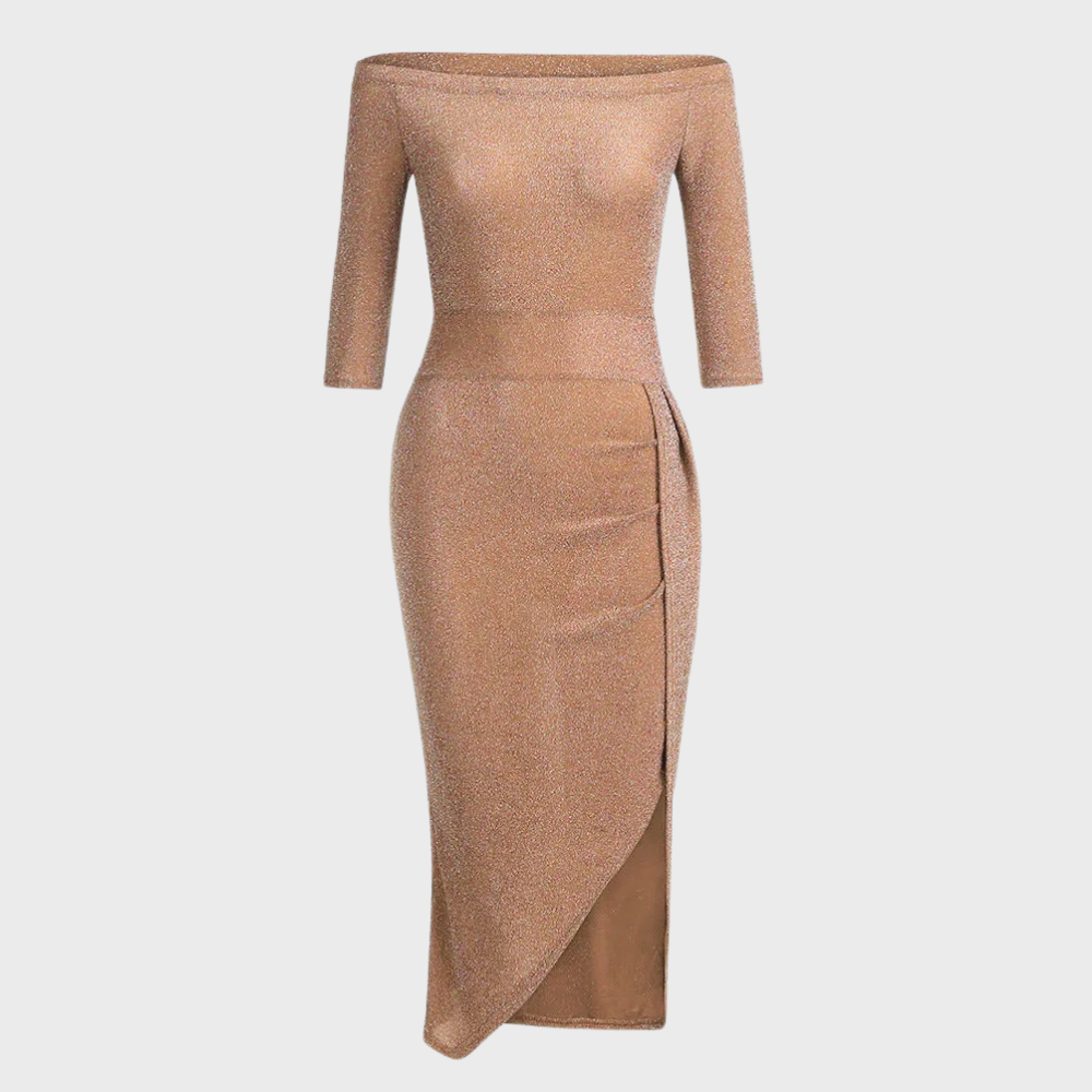 Vilja Sequined Dress for Women – Long Short Sleeve Dress with Shiny Details for Festive Occasions