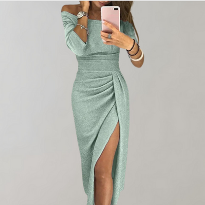 Vilja Sequined Dress for Women – Long Short Sleeve Dress with Shiny Details for Festive Occasions