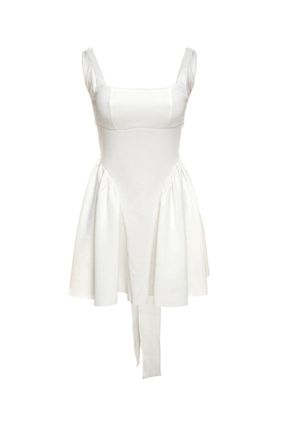 Robe Mini Femme Trixie – Robe Sans Manches Dos Nu avec Encolure Carrée & Nœud au Dos