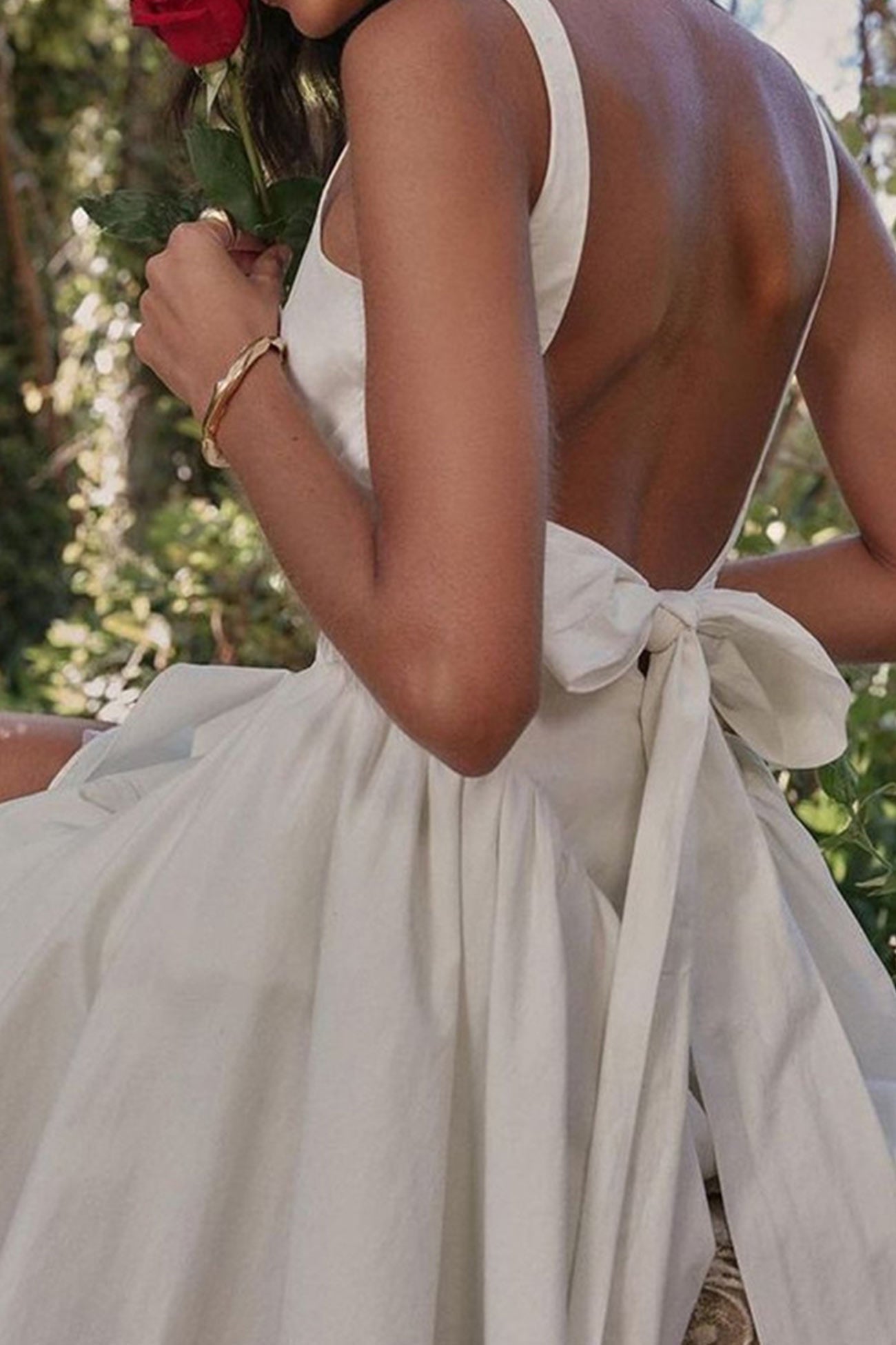 Robe Mini Femme Trixie – Robe Sans Manches Dos Nu avec Encolure Carrée & Nœud au Dos