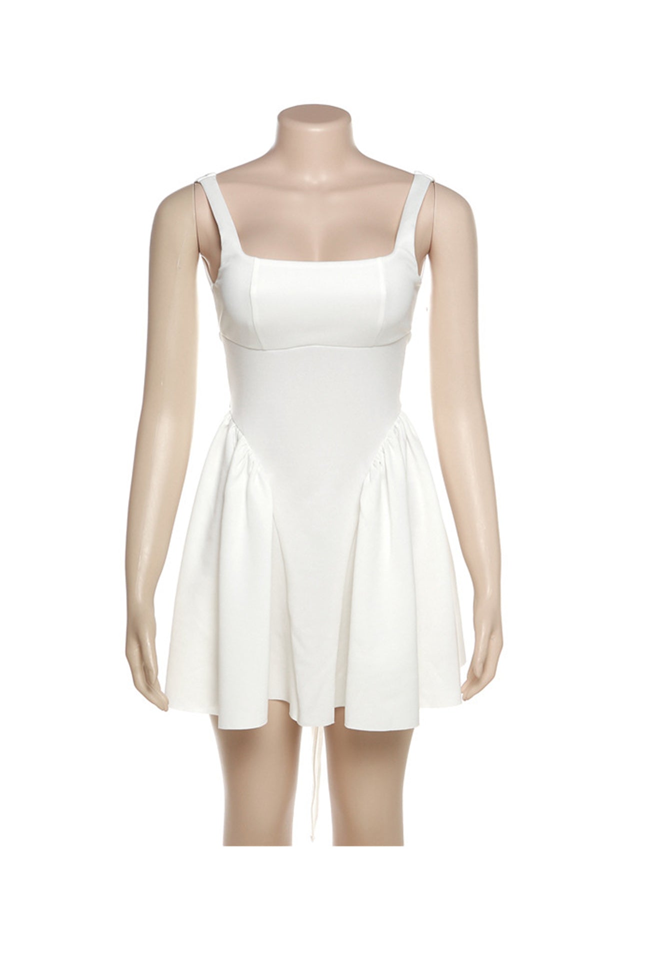 Robe Mini Femme Trixie – Robe Sans Manches Dos Nu avec Encolure Carrée & Nœud au Dos