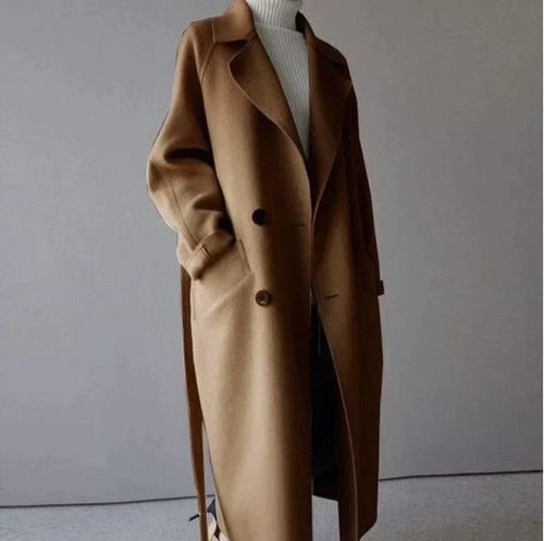 Isabelle Femme Manteau Long en Laine – Élégant & Confortable Manteau d’Hiver Intemporel