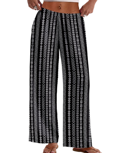 Rona Women's Pants – Wide Fluid Palazzo with Elastic Waist & Pockets