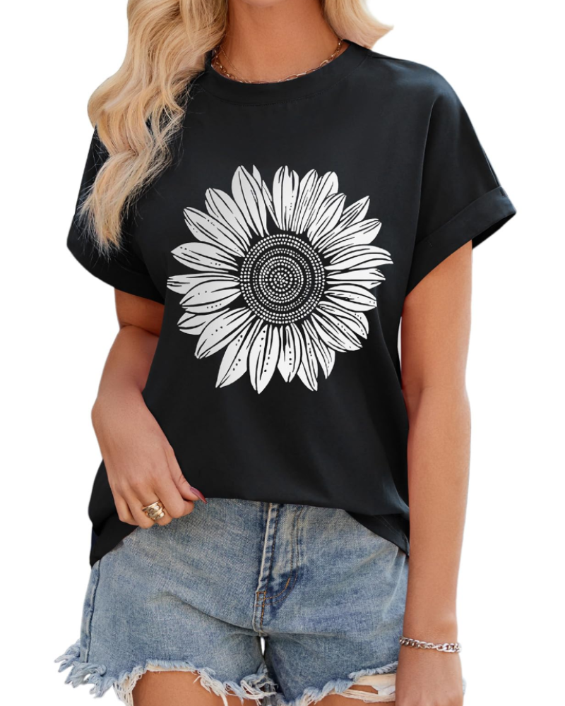 Madison Women's Summer T-Shirt – Oversized Striped Cotton Round Neck