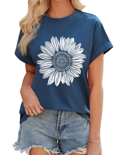 Madison Women's Summer T-Shirt – Oversized Striped Cotton Round Neck