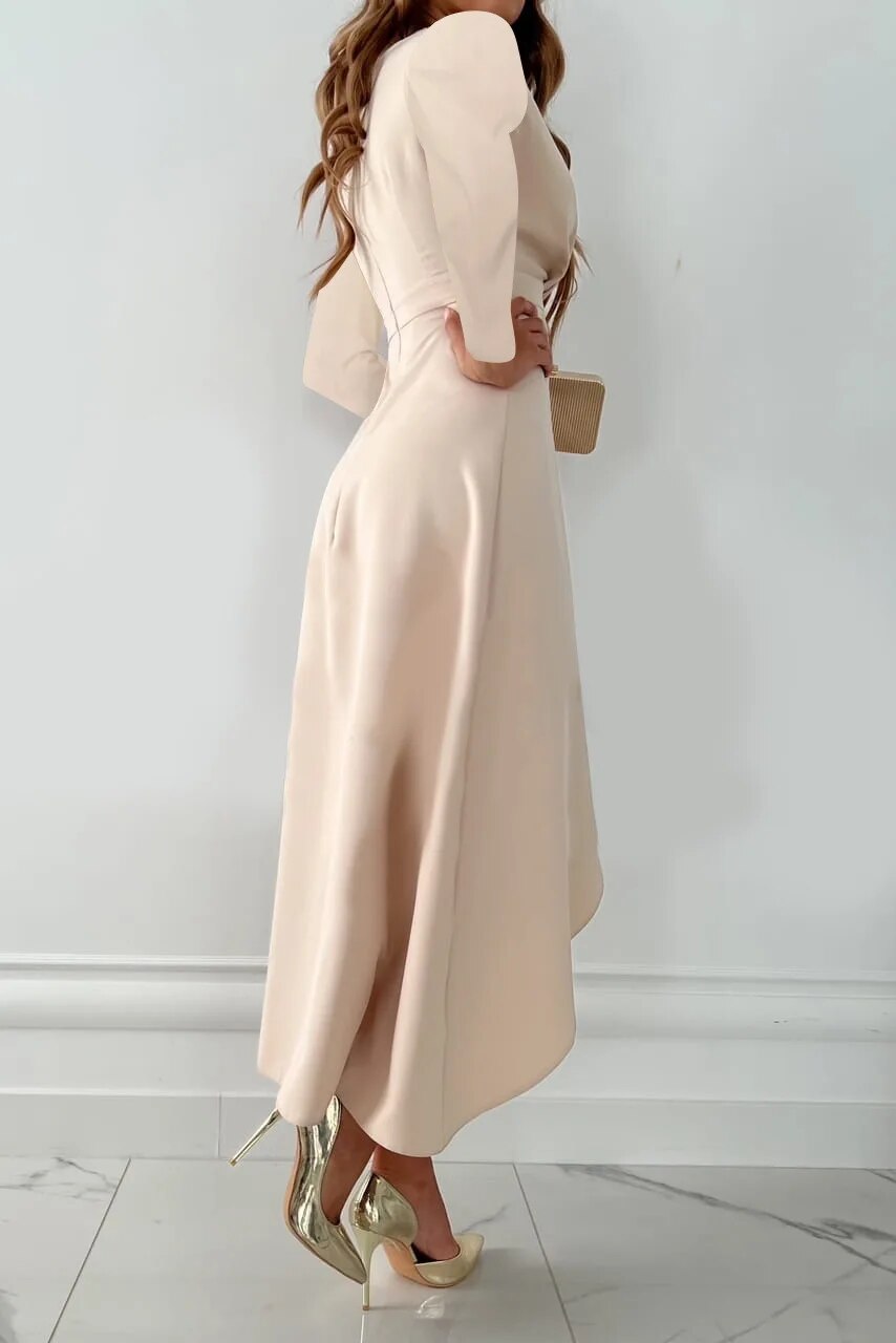 Tessa Elegant Women's Dress – Long Sleeve V-Neck Dress with Chic and Comfortable Fit