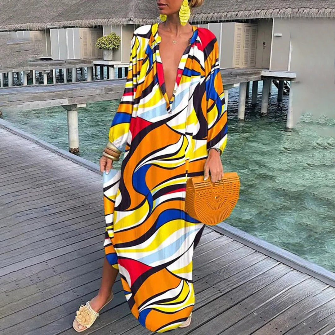 Paulette Robe Longue Femme – Style Bohème Maxi Léger Idéal pour la Plage et l'Été