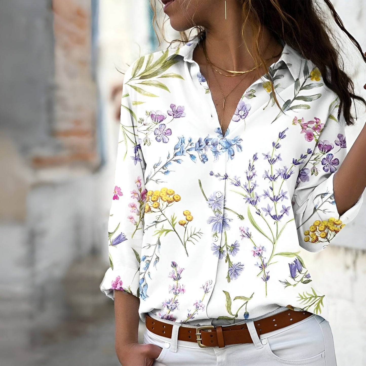 Norina Women's Blouse – Lightweight Blouse with Trendy Print, Loose Fit & Soft Fabric
