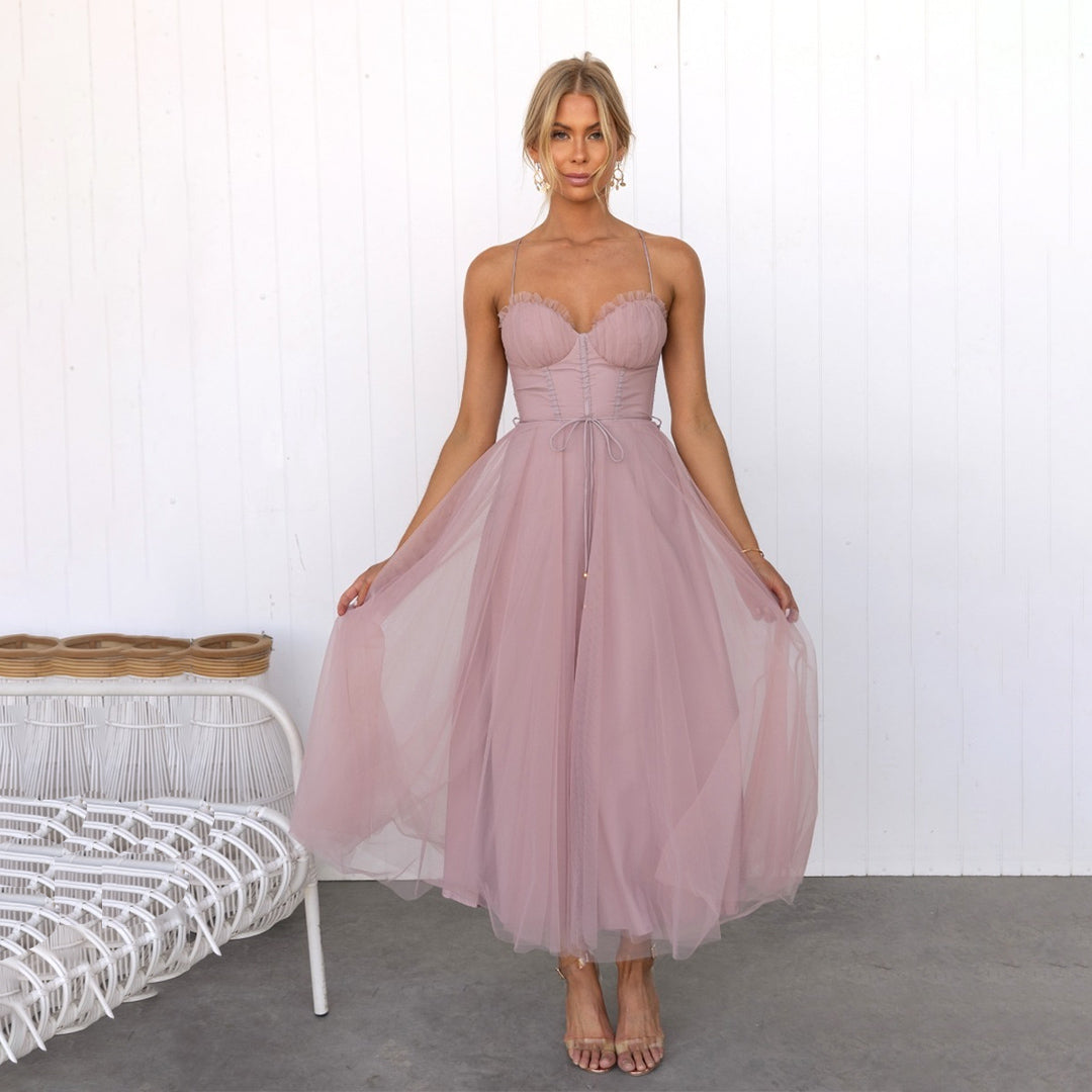 Solana Robe Midi Femme – Élégante Coupe Ajustée & Tissu Respirant pour Événements