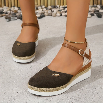 Zanira Sandales Femme – Sandales Compensées Bout Fermé Chic et Confortables pour l’Été