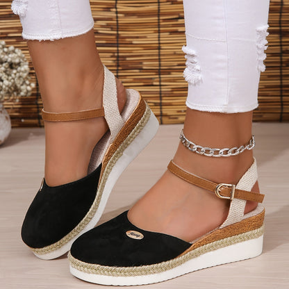 Zanira Sandales Femme – Sandales Compensées Bout Fermé Chic et Confortables pour l’Été