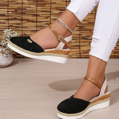 Zanira Sandales Femme – Sandales Compensées Bout Fermé Chic et Confortables pour l’Été