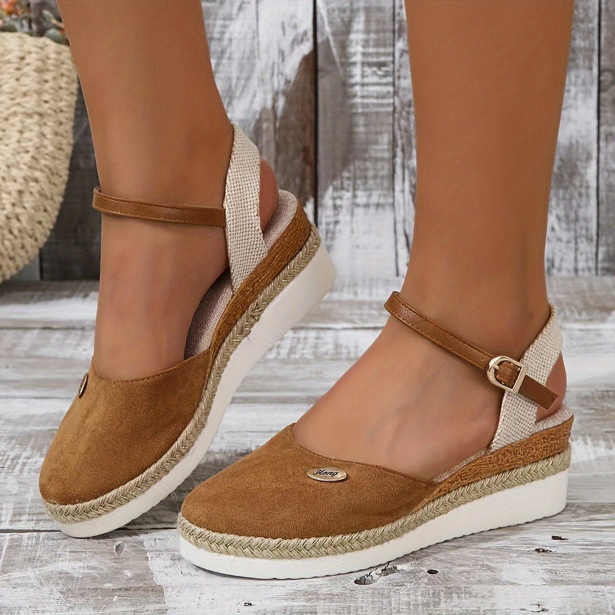 Zanira Sandales Femme – Sandales Compensées Bout Fermé Chic et Confortables pour l’Été