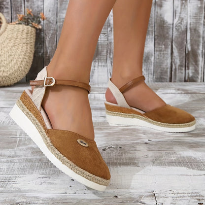 Zanira Sandales Femme – Sandales Compensées Bout Fermé Chic et Confortables pour l’Été