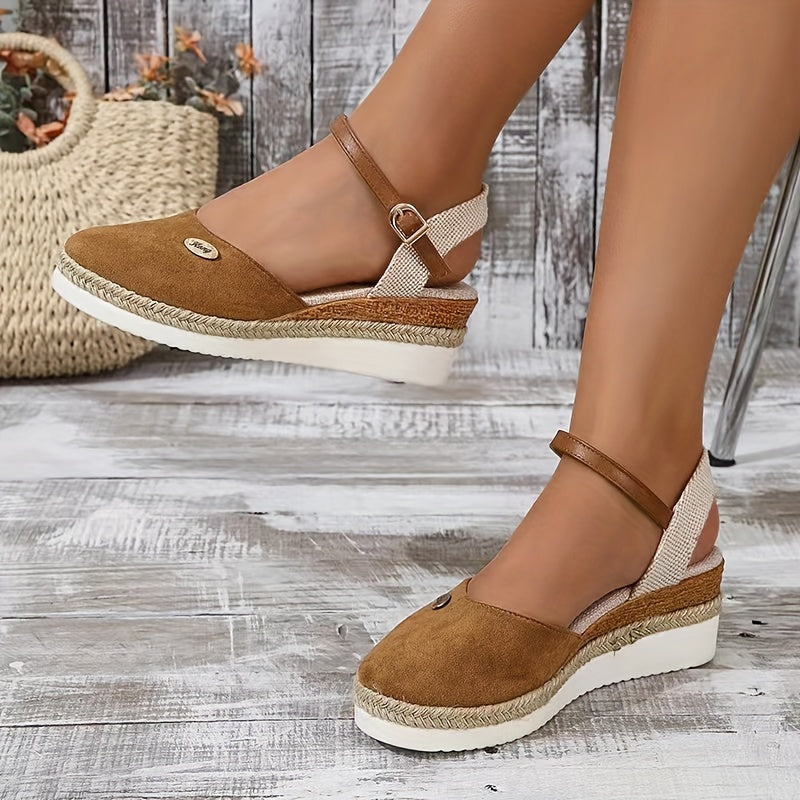 Zanira Sandales Femme – Sandales Compensées Bout Fermé Chic et Confortables pour l’Été