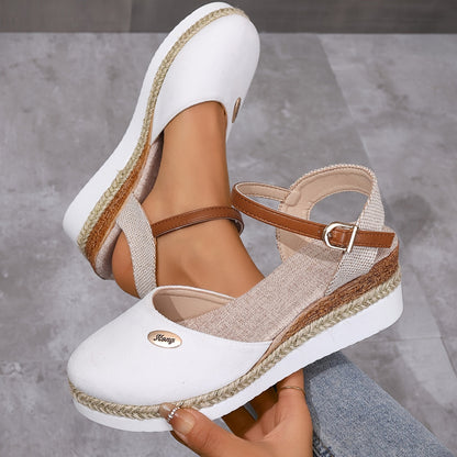 Zanira Sandales Femme – Sandales Compensées Bout Fermé Chic et Confortables pour l’Été