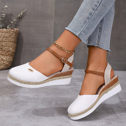 Zanira Sandales Femme – Sandales Compensées Bout Fermé Chic et Confortables pour l’Été