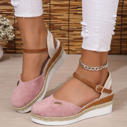 Zanira Sandales Femme – Sandales Compensées Bout Fermé Chic et Confortables pour l’Été