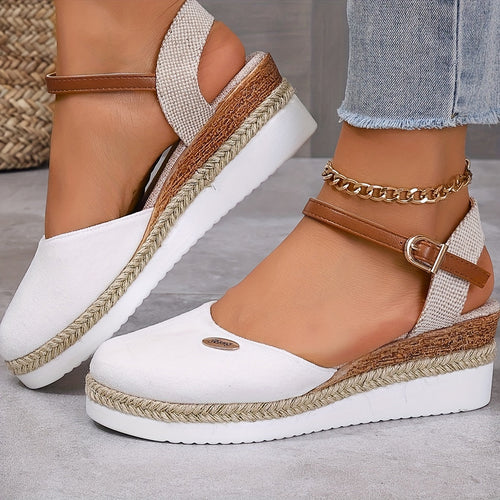 Zanira Sandales Femme – Sandales Compensées Bout Fermé Chic et Confortables pour l’Été