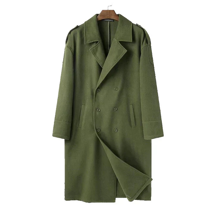 Michael Long Coat for Men – Comfortable Loose Fit & Practical Front Closure