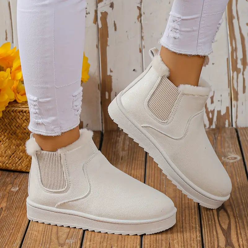 Millie Bottines Femme – Chaudes Bottines à Enfiler avec Doublure Fausse Fourrure & Semelle Robuste