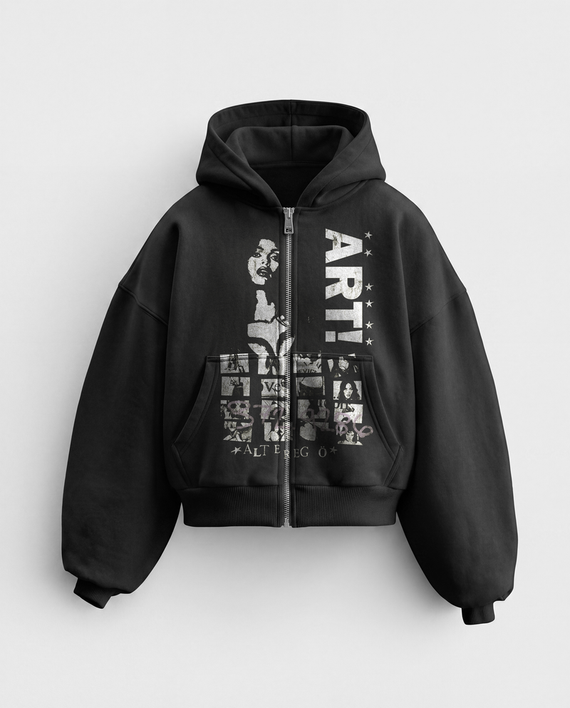 'ART!' HEAVYWEIGHT BOXY ZIPUP HOODIE