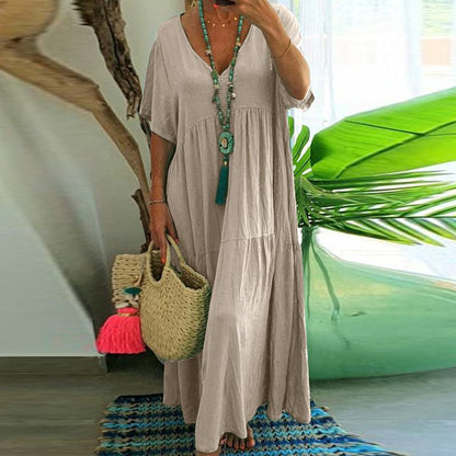 Saylor Robe Longue Été Femme – Robe Maxi Bohème Ample Style Décontracté pour Vacances & Loisirs