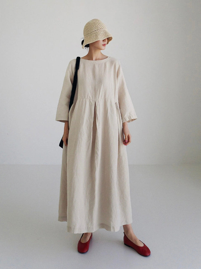 Cielo Long Dress for Women – Lightweight Linen, Natural Comfort & Elegant Minimalist Style
