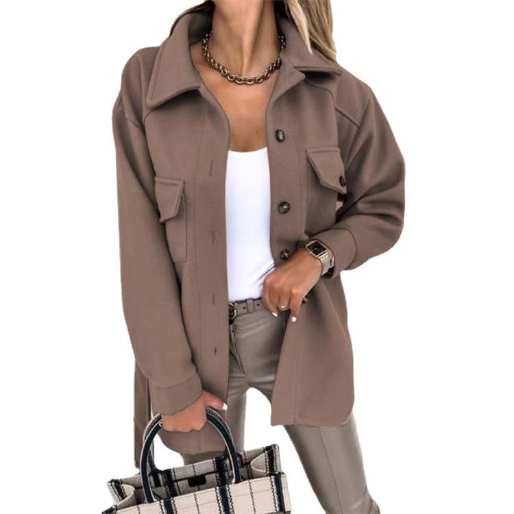 Kayleigh Surchemise Femme – Beige Oversize à Coupe Droite, Style Chic & Décontracté