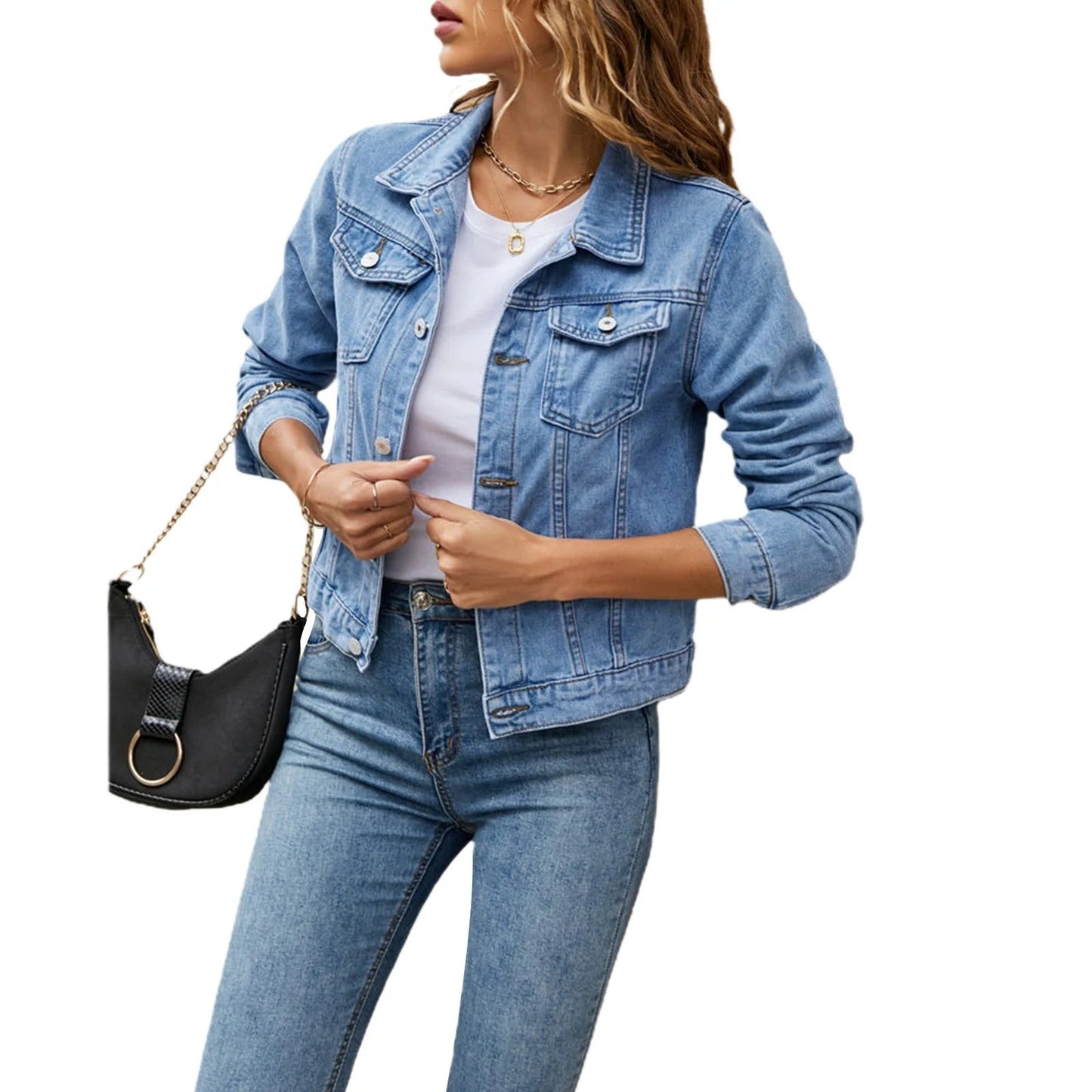 Eva Veste Femme en Jean – Classique Boutonnée, Polyvalente & Idéale au Quotidien