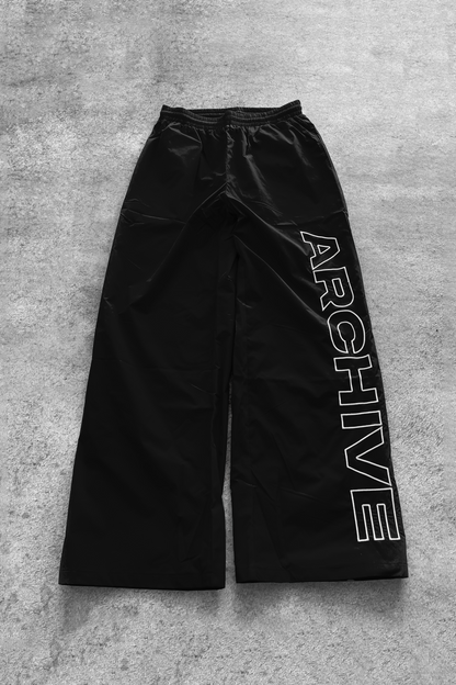 ARCHIVE 'STATEMENT' NYLON PANTS - BLACK