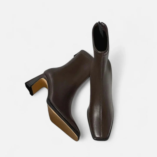 Madison Bottines Femme – Bottines Hiver Vintage à Bout Carré avec Doublure Chaude & Talon Bloc