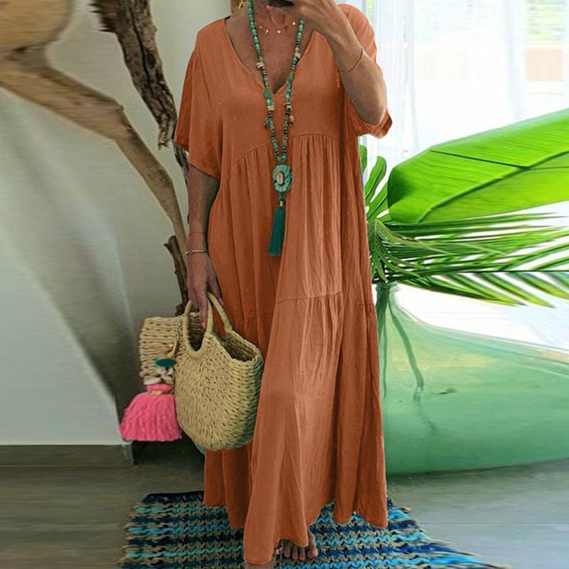 Saylor Robe Longue Été Femme – Robe Maxi Bohème Ample Style Décontracté pour Vacances & Loisirs