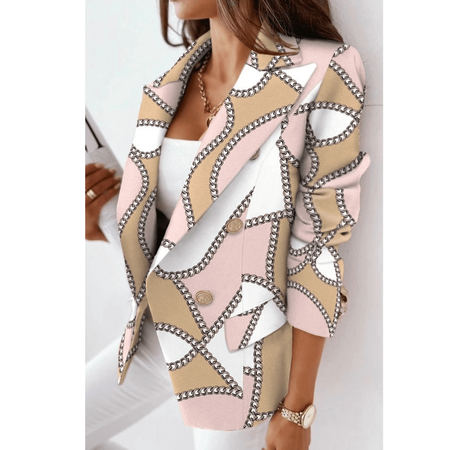 Marie Blazer Femme – Veste à col revers cintrée en tissu premium élégant