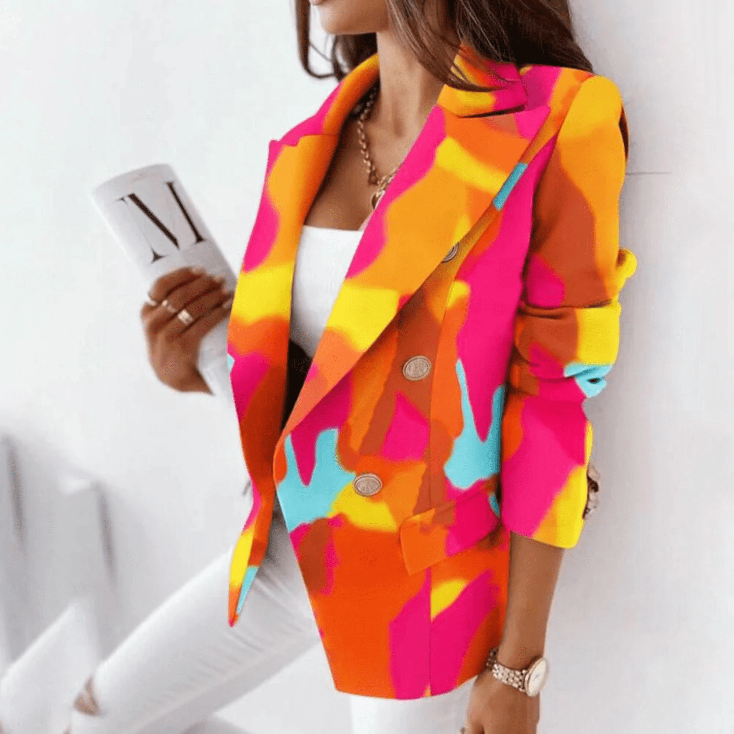 Marie Blazer Femme – Veste à col revers cintrée en tissu premium élégant