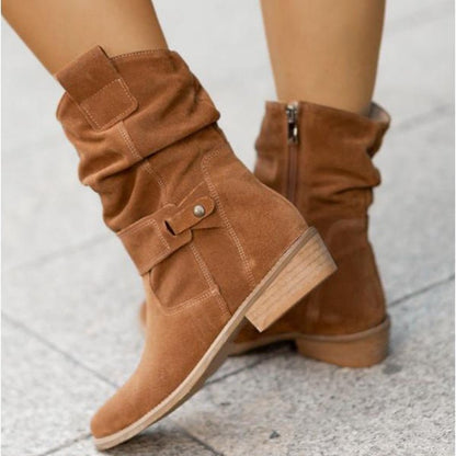 Ellis Bottines Suédées Décontractées – Style Western Chic et Confort Urbain pour Tous les Jours