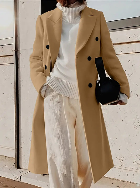 Mariana Manteau Long Femme – Trench Élégant en Cachemire avec Coupe Moderne & Intemporelle