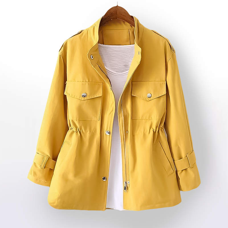 Julie Femme Imperméable Coton Ciré – Manteau Étanche Élégant & Léger pour Mi-Saison