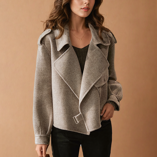 Lydia Veste Femme en Laine – Coupe Relaxée, Style Moderne & Confort Doux Respirant