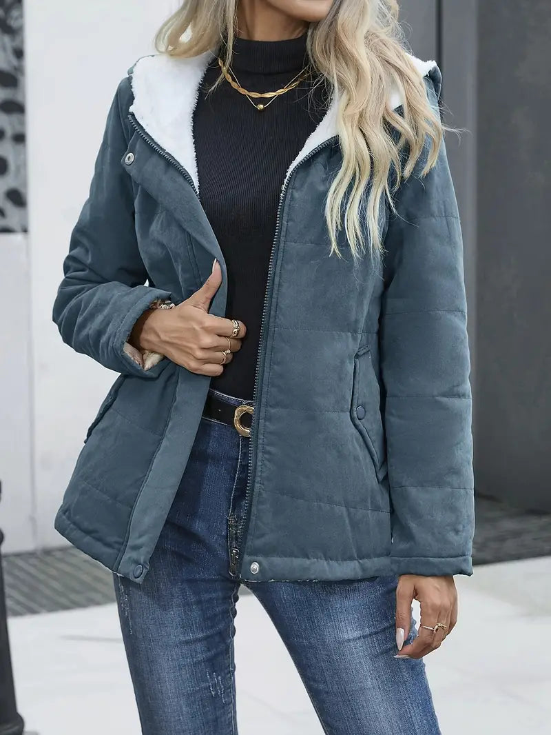 Teresa Manteau Femme – Long Manteau d’Hiver Doublé Chaud avec Finition Élégante & Coupe Ajustée