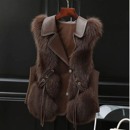 Dilara Women's Faux Fur Gilet – Elegant Design with Adjustable Fit & Soft Lining