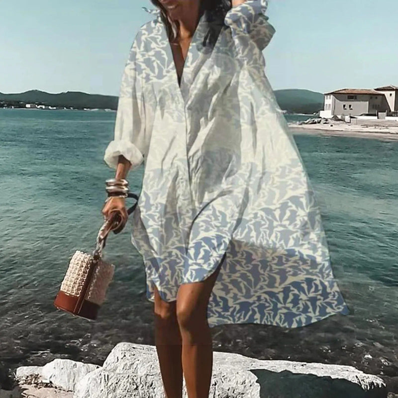 Florence Women's Shirt Dress – Casual Lightweight Linen Dress with Straight Cut & Summer Style - Casual Linen Shirt Dress