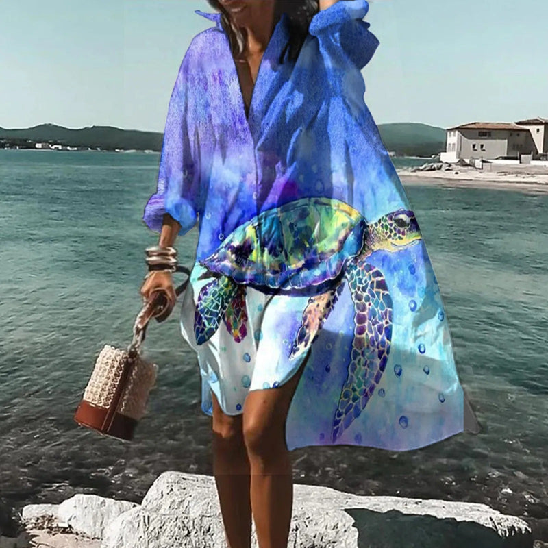 Florence Women's Shirt Dress – Casual Lightweight Linen Dress with Straight Cut & Summer Style - Casual Linen Shirt Dress