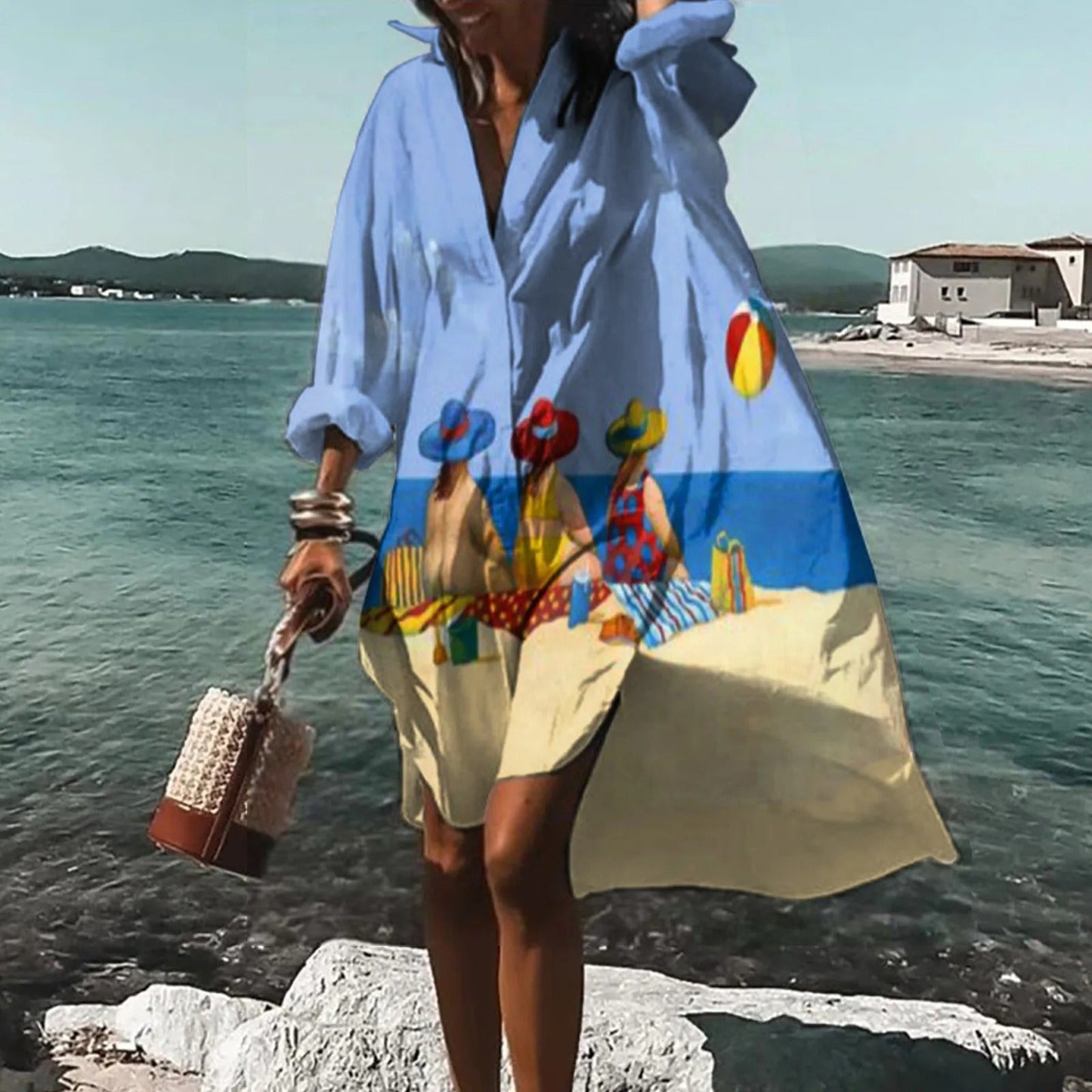 Florence Robe Chemise Femme – Robe Décontractée en Lin Léger avec Coupe Droite & Style Estivalce - Robe chemise en lin décontractée