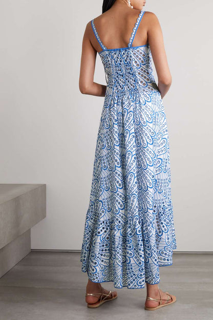 Brylene Robe Maxi Femme – Broderie en Coton, Look Bohème Estival & Confort Aérien