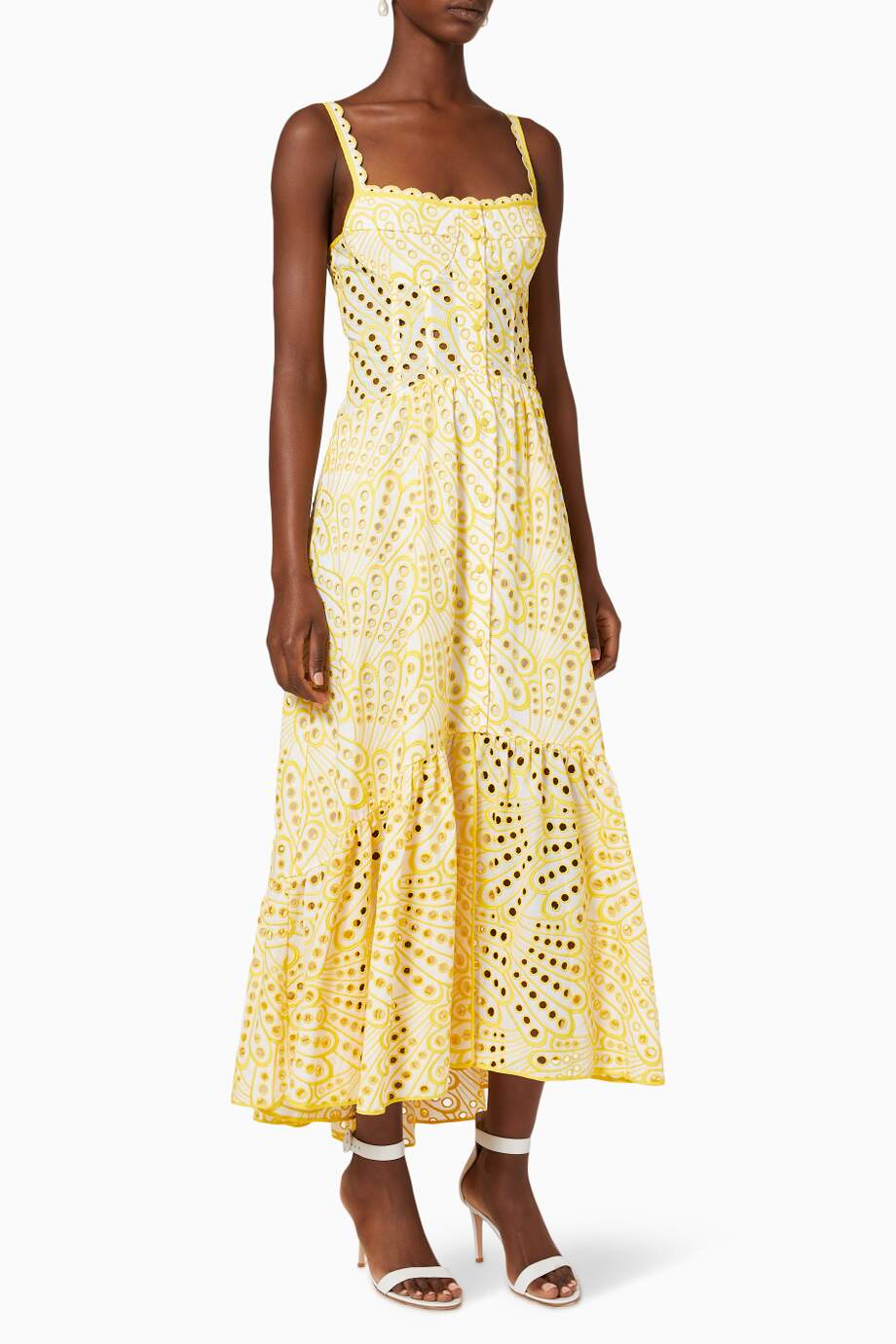 Brylene Robe Maxi Femme – Broderie en Coton, Look Bohème Estival & Confort Aérien