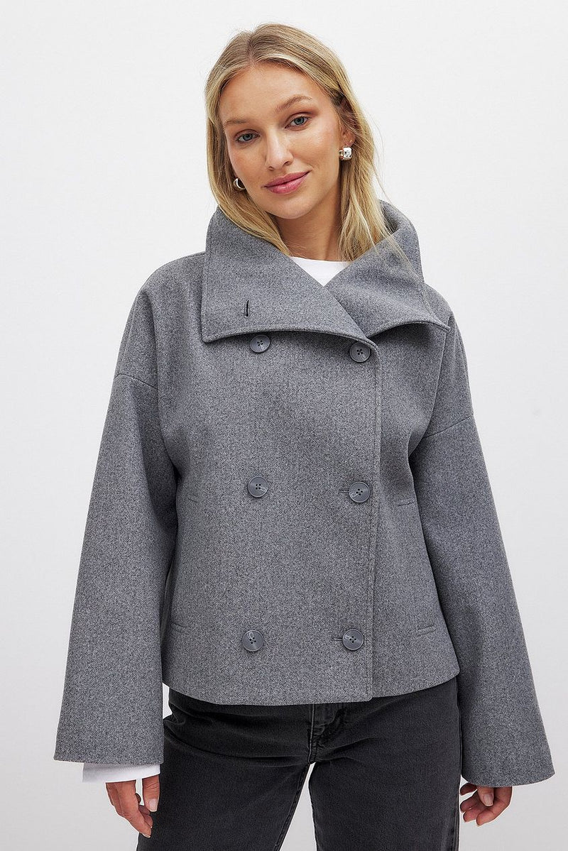 Arianna Women's Short Coat – Elegant & Warm Double-Breasted Jacket with Timeless Style